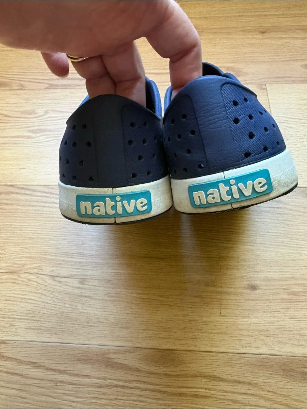 Native Slip-On Jefferson Sneakers in Navy and White